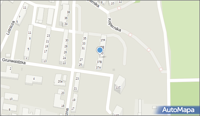 Piła, Medyczna, 37C, mapa Piły