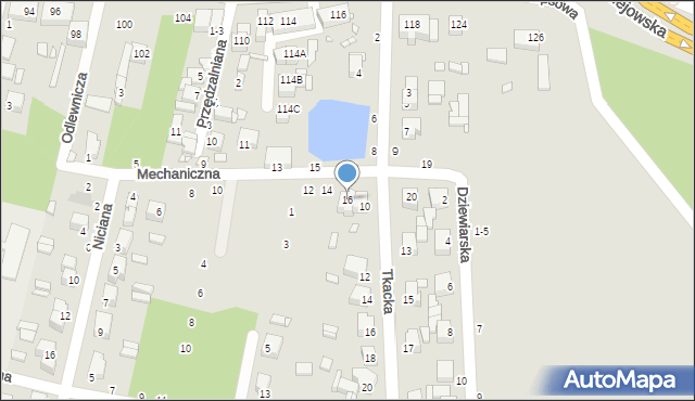 Piotrków Trybunalski, Mechaniczna, 16, mapa Piotrków Trybunalski