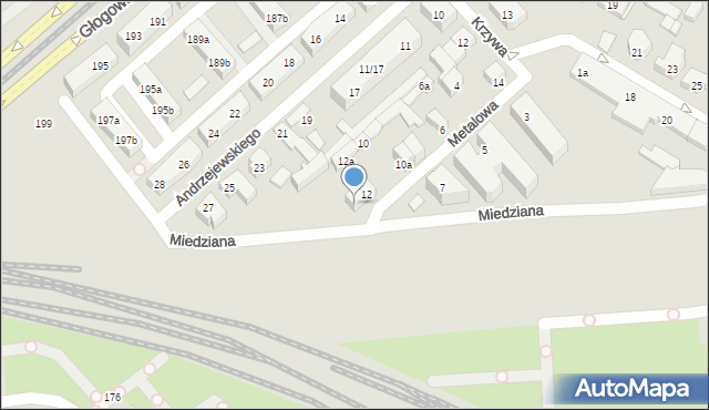 Poznań, Metalowa, 14, mapa Poznania