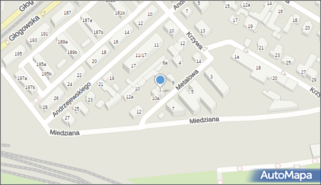 Poznań, Metalowa, 8, mapa Poznania