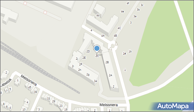 Poznań, Meissnera Janusza, 2C, mapa Poznania