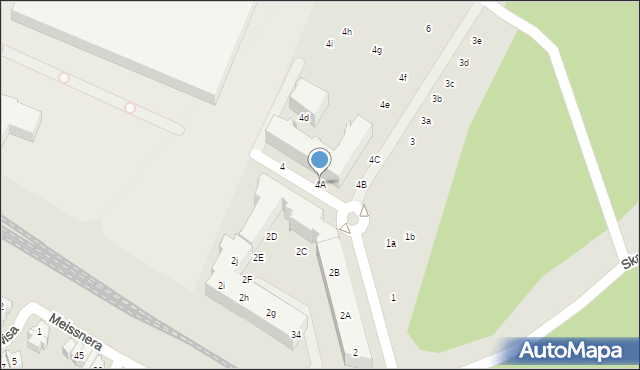 Poznań, Meissnera Janusza, 4A, mapa Poznania