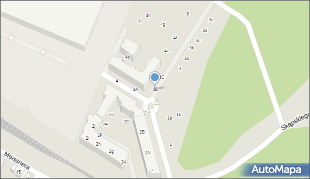 Poznań, Meissnera Janusza, 4B, mapa Poznania