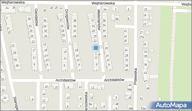 Poznań, Meliorantów, 13, mapa Poznania