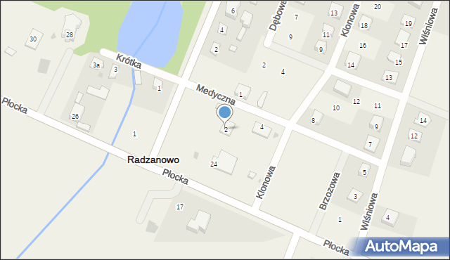 Radzanowo, Medyczna, 2, mapa Radzanowo