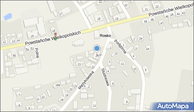 Rosko, Mężykowska, 25, mapa Rosko