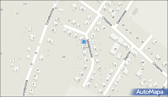 Sobótka, Metalowców, 20, mapa Sobótka