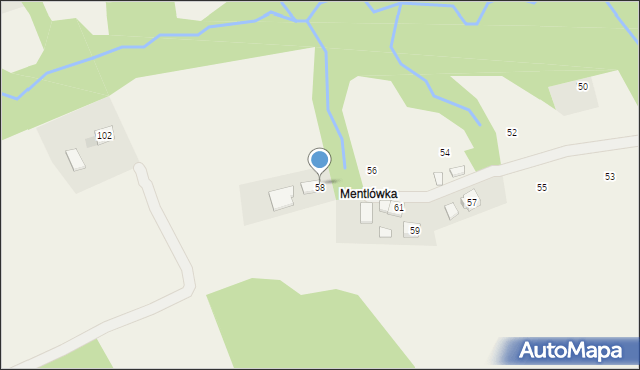 Staszkówka, Mentlówka, 58, mapa Staszkówka