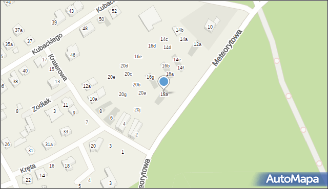 Suchy Las, Meteorytowa, 18a, mapa Suchy Las