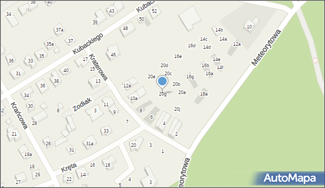 Suchy Las, Meteorytowa, 20g, mapa Suchy Las