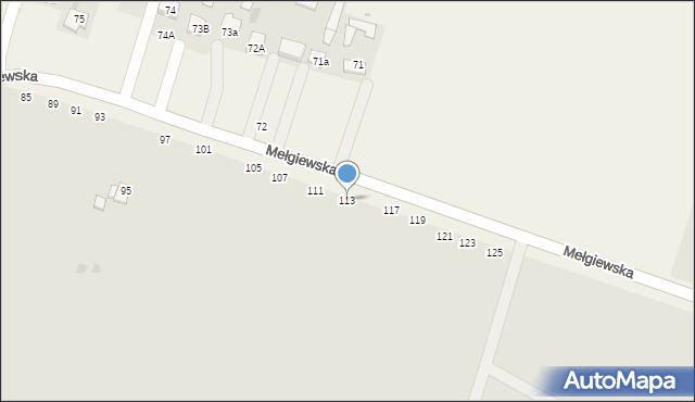 Świdnik, Mełgiewska, 113, mapa Świdnika