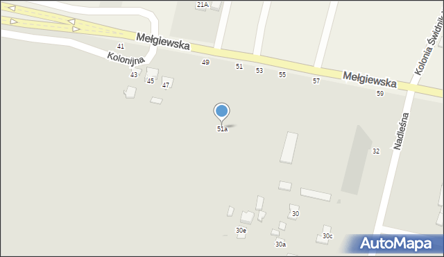 Świdnik, Mełgiewska, 51a, mapa Świdnika