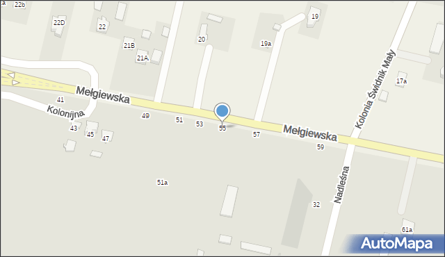 Świdnik, Mełgiewska, 55, mapa Świdnika