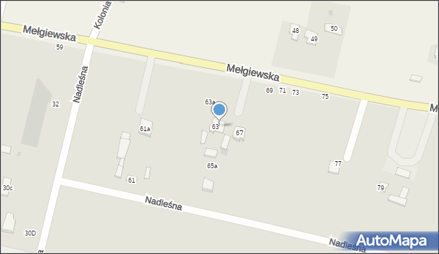 Świdnik, Mełgiewska, 65, mapa Świdnika
