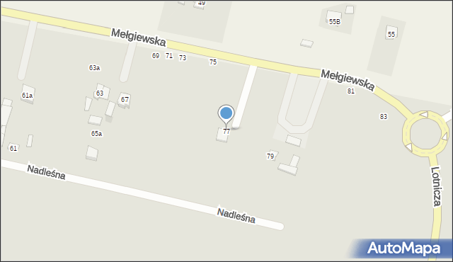 Świdnik, Mełgiewska, 77, mapa Świdnika
