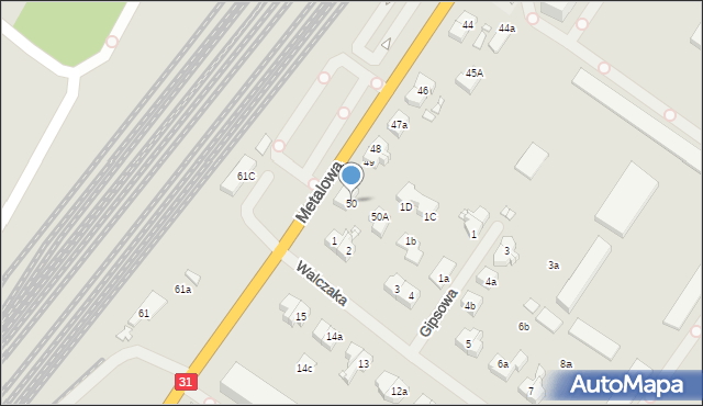 Szczecin, Metalowa, 50, mapa Szczecina