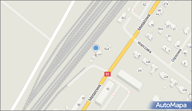 Szczecin, Metalowa, 61, mapa Szczecina