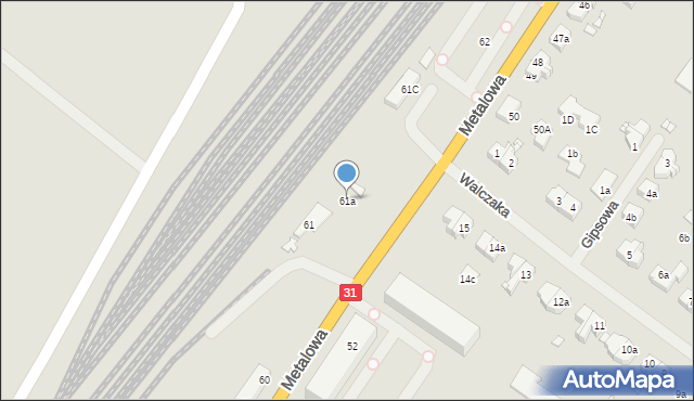 Szczecin, Metalowa, 61a, mapa Szczecina