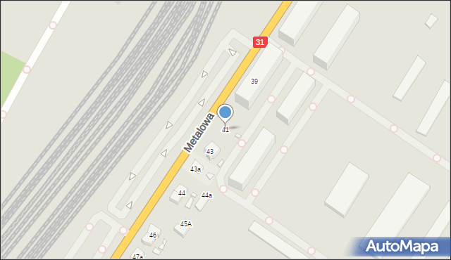 Szczecin, Metalowa, 41, mapa Szczecina