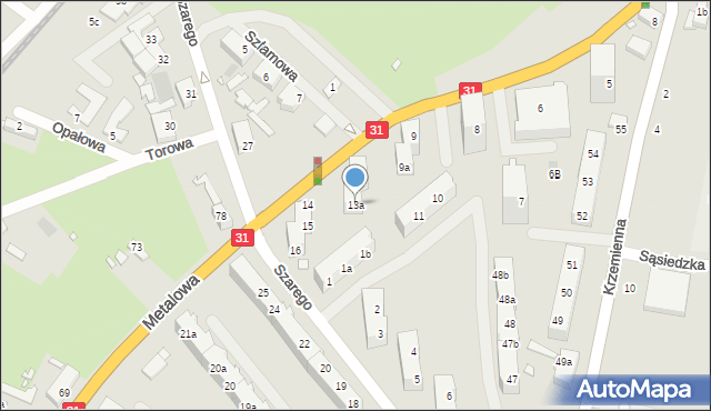 Szczecin, Metalowa, 13a, mapa Szczecina