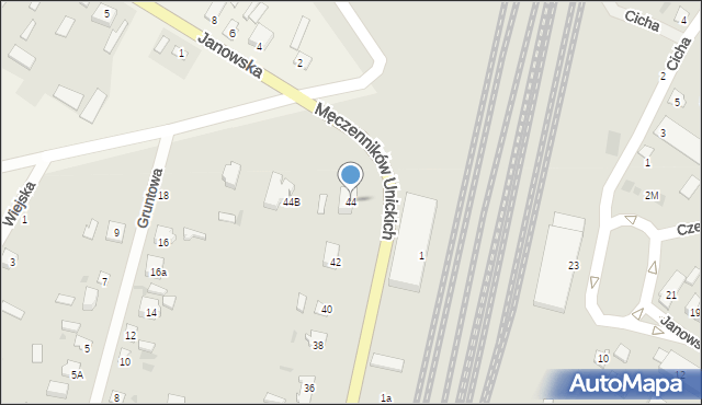 Terespol, Męczenników Unickich, 44, mapa Terespol