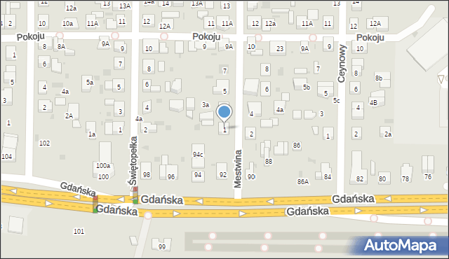 Wejherowo, Mestwina, 1, mapa Wejherowo