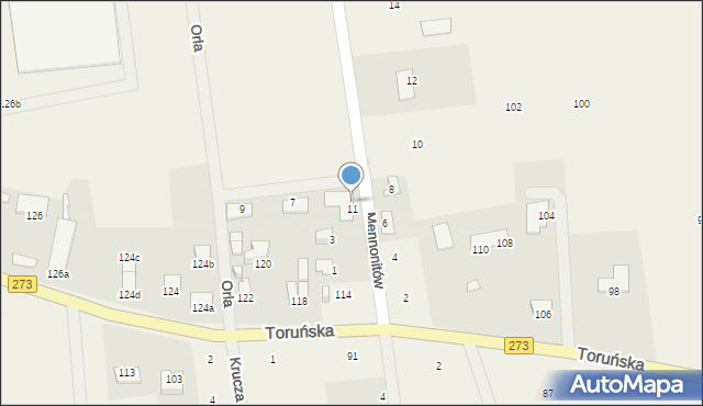 Wielka Nieszawka, Mennonitów, 13, mapa Wielka Nieszawka