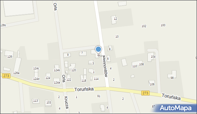 Wielka Nieszawka, Mennonitów, 5, mapa Wielka Nieszawka