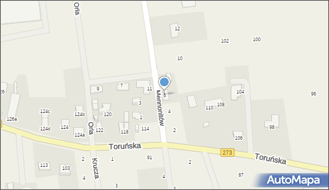 Wielka Nieszawka, Mennonitów, 6, mapa Wielka Nieszawka