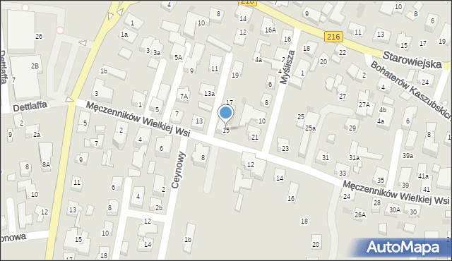 Władysławowo, Męczenników Wielkiej Wsi, 15, mapa Władysławowo