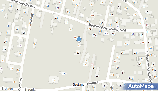 Władysławowo, Męczenników Wielkiej Wsi, 20, mapa Władysławowo