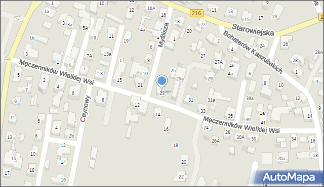 Władysławowo, Męczenników Wielkiej Wsi, 23, mapa Władysławowo