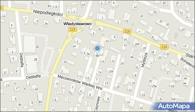 Władysławowo, Męczenników Wielkiej Wsi, 5A, mapa Władysławowo