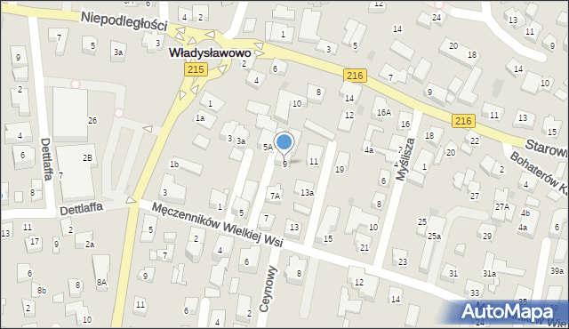 Władysławowo, Męczenników Wielkiej Wsi, 9, mapa Władysławowo