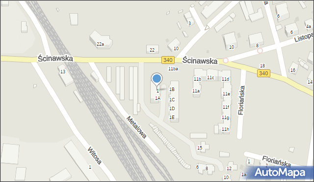 Wołów, Metalowa, 1, mapa Wołów