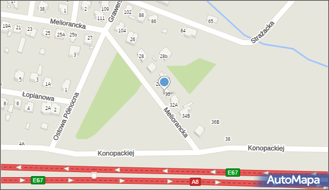 Wrocław, Meliorancka, 32, mapa Wrocławia