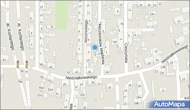 Zabrze, Męczenników Majdanka, 2, mapa Zabrza