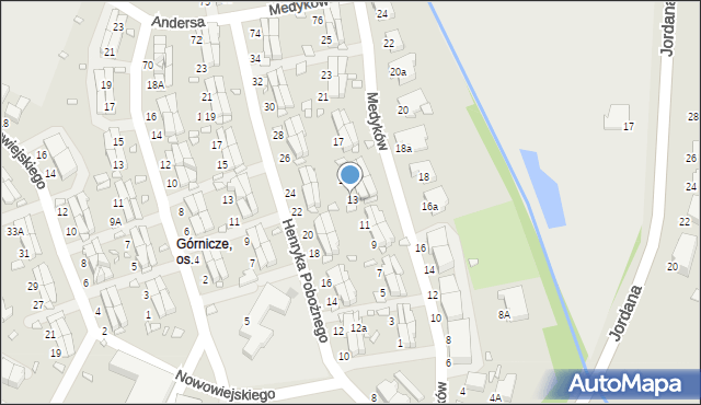 Zabrze, Medyków, 13A, mapa Zabrza