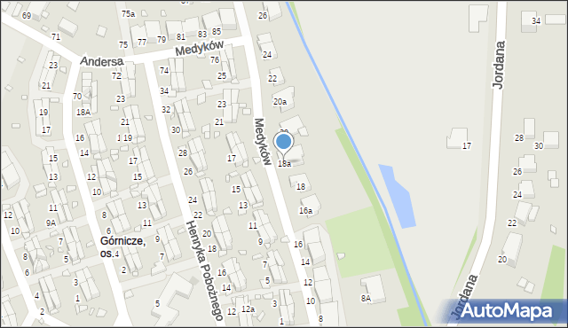 Zabrze, Medyków, 18a, mapa Zabrza