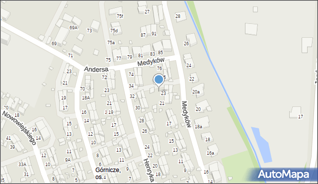 Zabrze, Medyków, 23A, mapa Zabrza