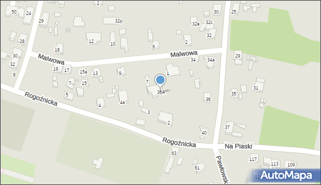 Zabrze, Mendego Edwarda, ks., 36A, mapa Zabrza