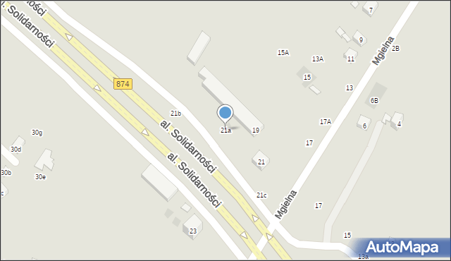 Lublin, Mgielna, 21a, mapa Lublina