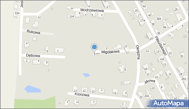 Aleksandrów Kujawski, Migdałowa, 1, mapa Aleksandrów Kujawski