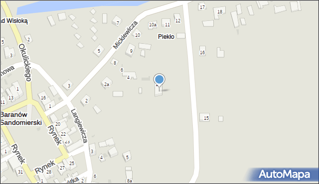 Baranów Sandomierski, Mickiewicza Adama, 14, mapa Baranów Sandomierski