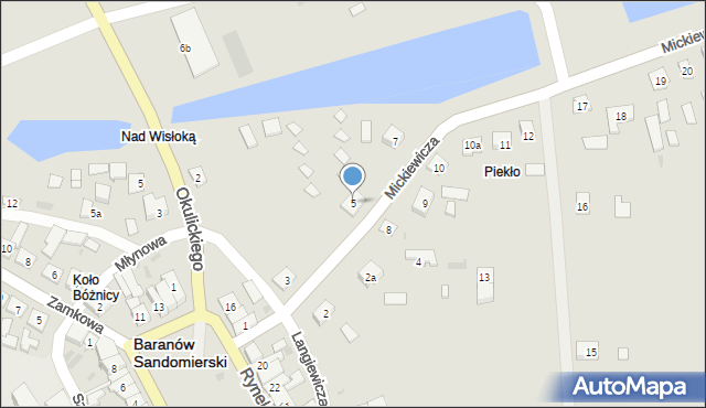 Baranów Sandomierski, Mickiewicza Adama, 5, mapa Baranów Sandomierski