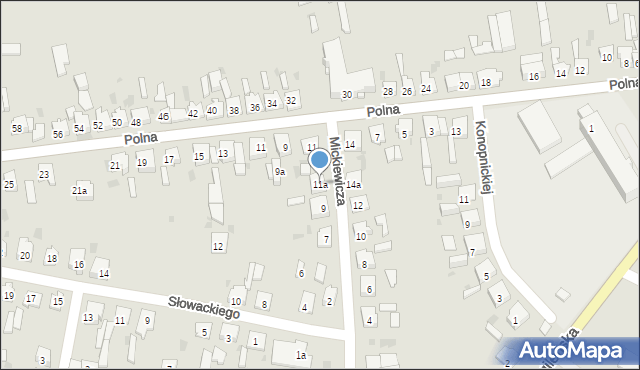 Barcin, Mickiewicza Adama, 11a, mapa Barcin