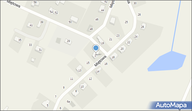 Bartąg, Miętowa, 17, mapa Bartąg