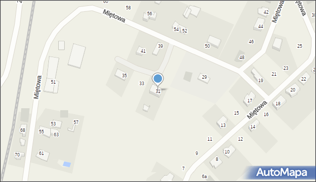 Bartąg, Miętowa, 31, mapa Bartąg