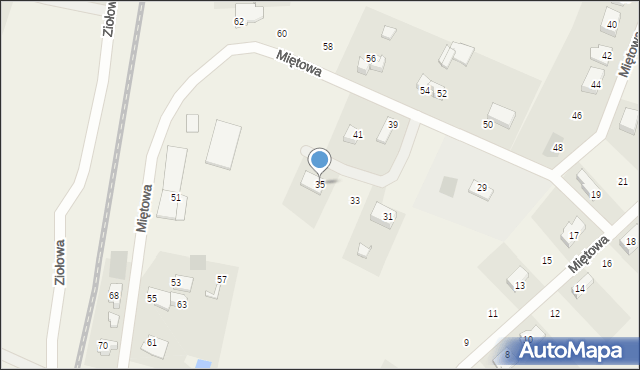 Bartąg, Miętowa, 35, mapa Bartąg