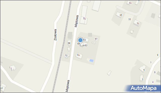 Bartąg, Miętowa, 59, mapa Bartąg